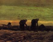 文森特 威廉 梵高 : 在泥煤田里的两个农妇